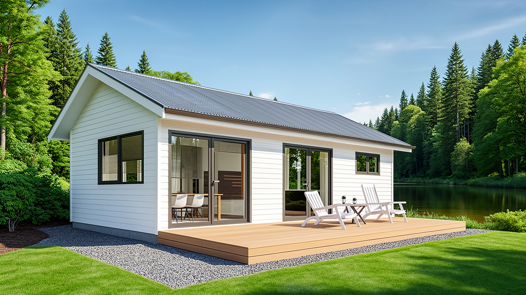 65 square metre weatherboard house with deck