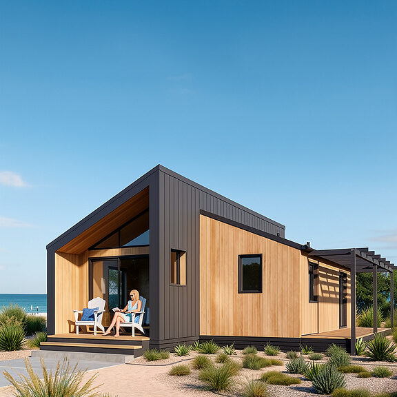 Shoreline 60 minor dwelling Auckland – 60sqm 2 bedroom consented design with modern cladding and skillion roof